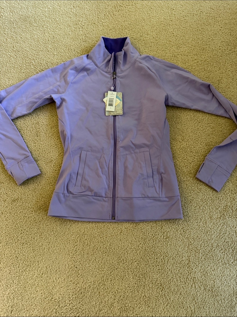 NWT Tuff Athletics Lavender Full-Zip Bomber Jacket M